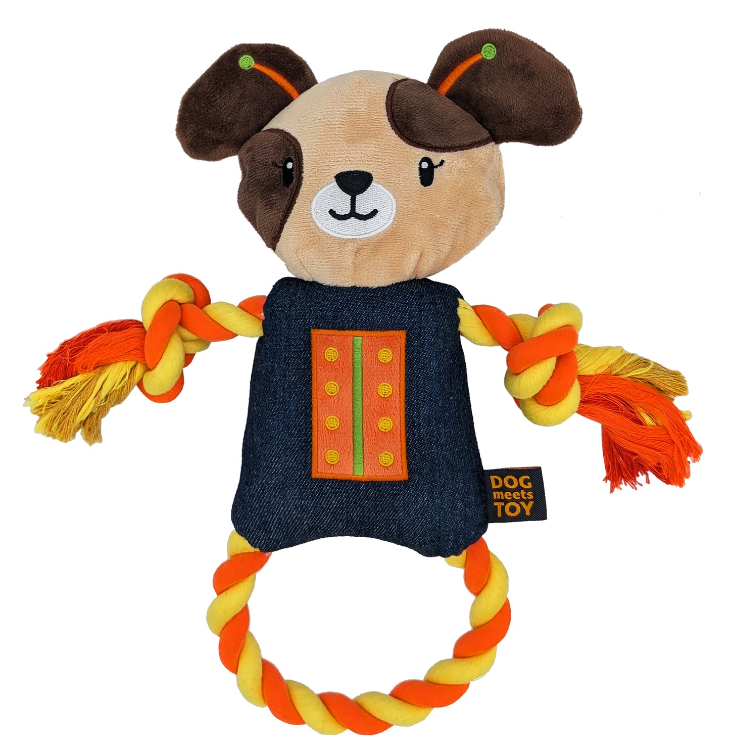 14" Robot Dog Plush Dog Toy with Rope