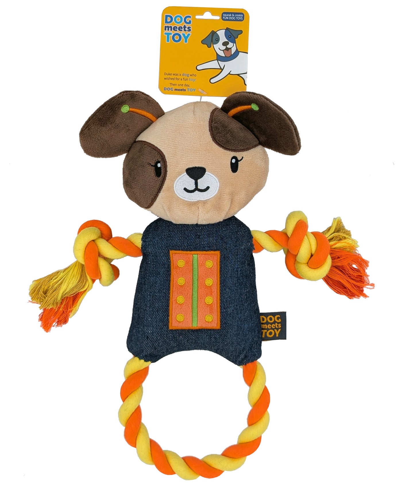 14" Robot Dog Plush Dog Toy with Rope