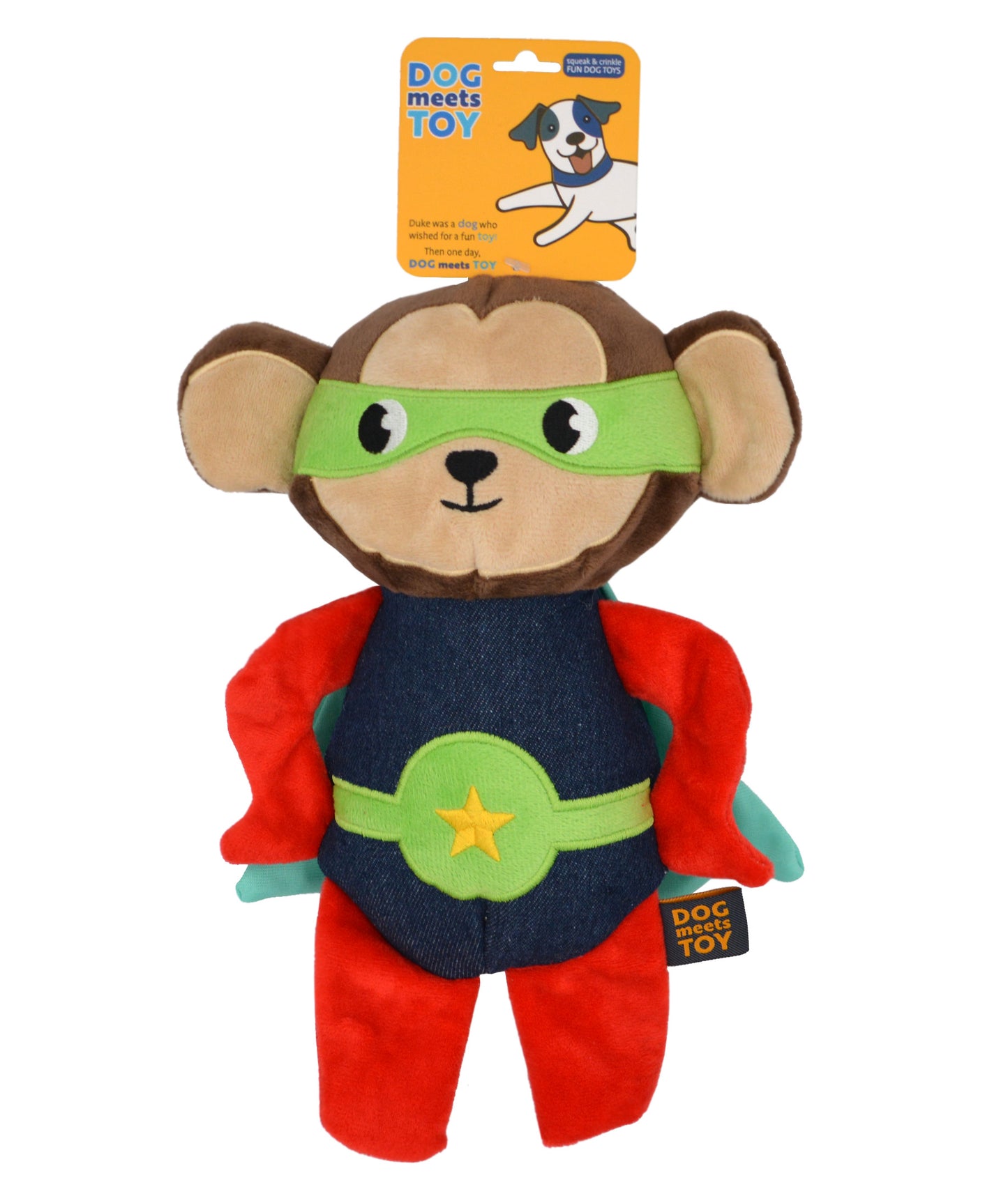 12" Super Monkey Plush Dog Toy