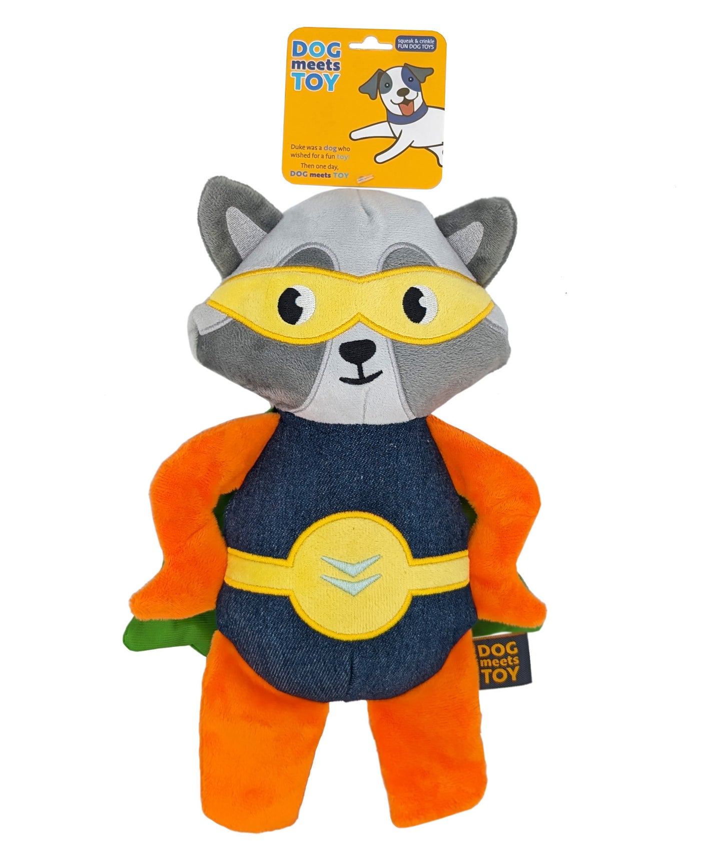 12" Super Raccoon Plush Dog Toy